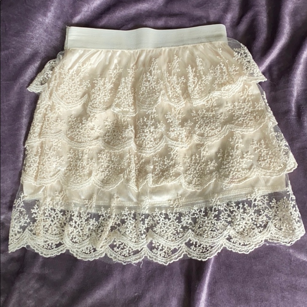 Christin Michaels Lace Tiered Skirt